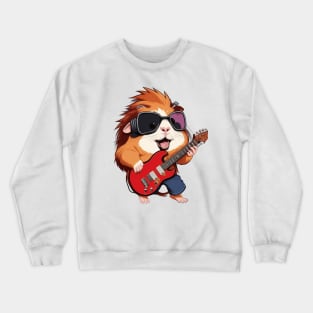 Cute rockstar guinea pig Crewneck Sweatshirt